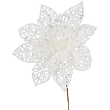 【造花】YDM/メッシュポインセチアピック ホワイト/FS-6328-W