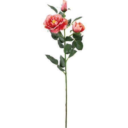 【造花】YDM/フリルガーデンローズスプレー サーモン/FA-7589SA