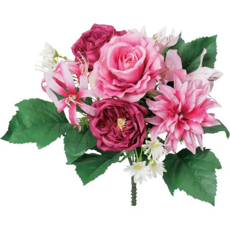 特価◎【造花】YDM/ローズアレンジブッシュM ビューティー/FBC-8306BTY