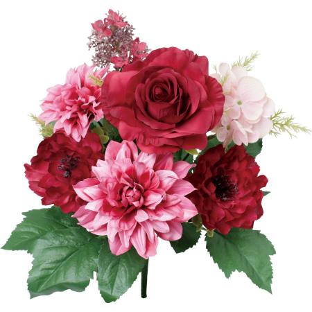 【造花】YDM/ローズアレンジブッシュL ビューティー/FBC-8309BTY