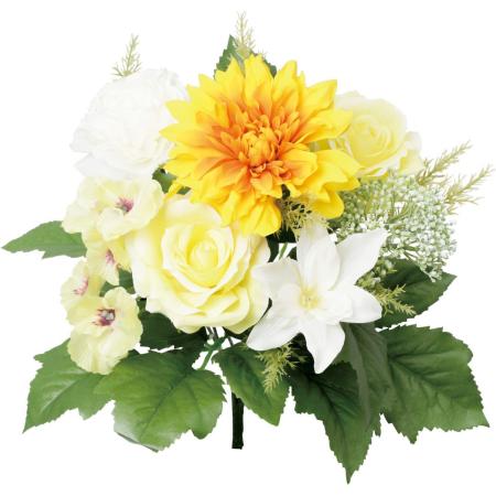【造花】YDM/ダリアアレンジブッシュL イエロー/FBC-8310Y
