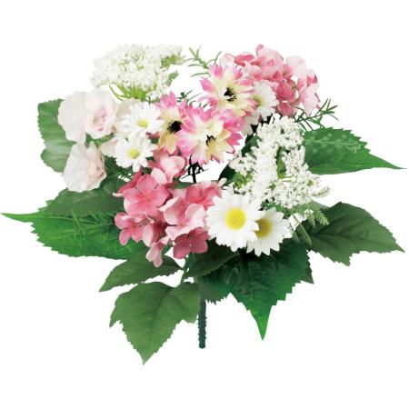 特価◎【造花】YDM/ガーデンフラワーアレンジブッシュL ピンク/FBC-8311P