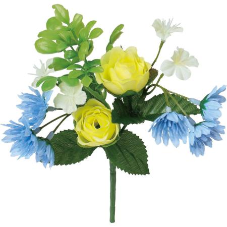 【造花】YDM/シャルマントローズミックスブッシュ/FF-3138Y/W