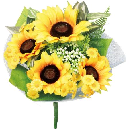 【造花】YDM/ミックスヒマワリラップL/FS-8423YOR