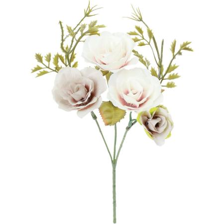 【造花】YDM/ローズミックスブッシュ ホワイト/FS-9343W