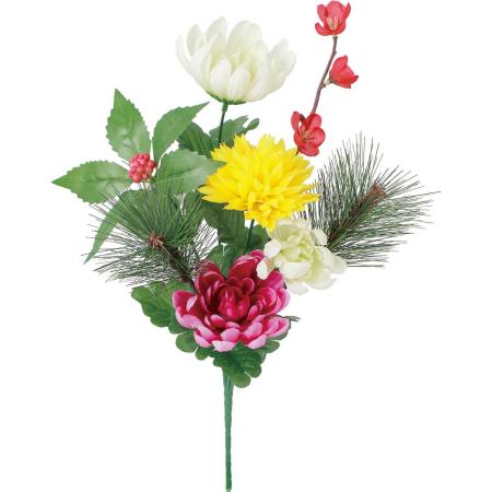 【造花】YDM/正月マムブッシュ ミックス/FS-5523MIX