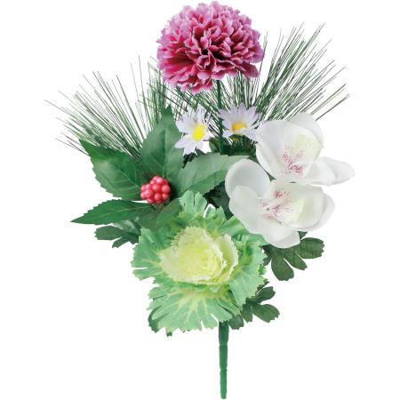 【造花】YDM/正月ハボタンブッシュ ラベンダー/FS-5526LAV
