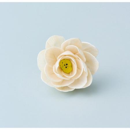 【ハンドメイドフラワー】大地農園/ソーラーロータス・ヘッド 6リン ホワイトイエロー/76-32830-500