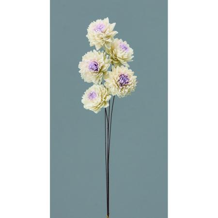 【ハンドメイドフラワー】大地農園/ソーラージニア 5ホン シロ/パープル/76-32640-41