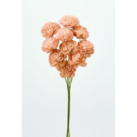 【ハンドメイドフラワー】大地農園/ソーラーローズ 小 10ホン シャーベットピーチ/76-32081-371