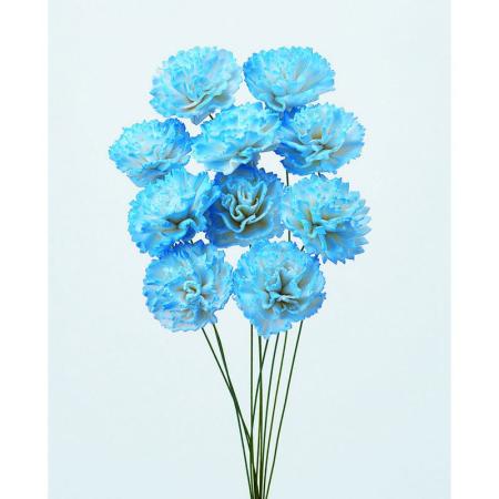【ハンドメイドフラワー】大地農園/ソーラーシフォンカーネーション小 10ホン ホワイトブルー/76-32764-603