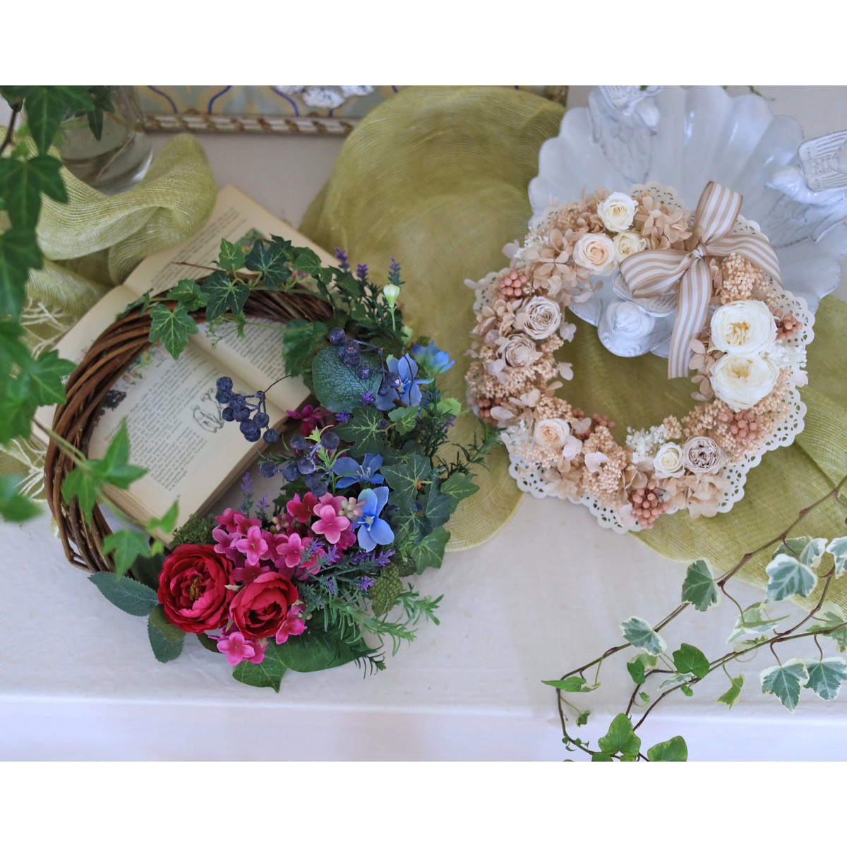 即日 造花 はなどんやキット 夏の庭のリースキット 通販 はなどんやアソシエ 即日 造花 はなどんやキット 夏の庭のリースキット 通販 はなどんやアソシエ