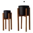 クレイ/Wood stand pot BLACK/510-961-800