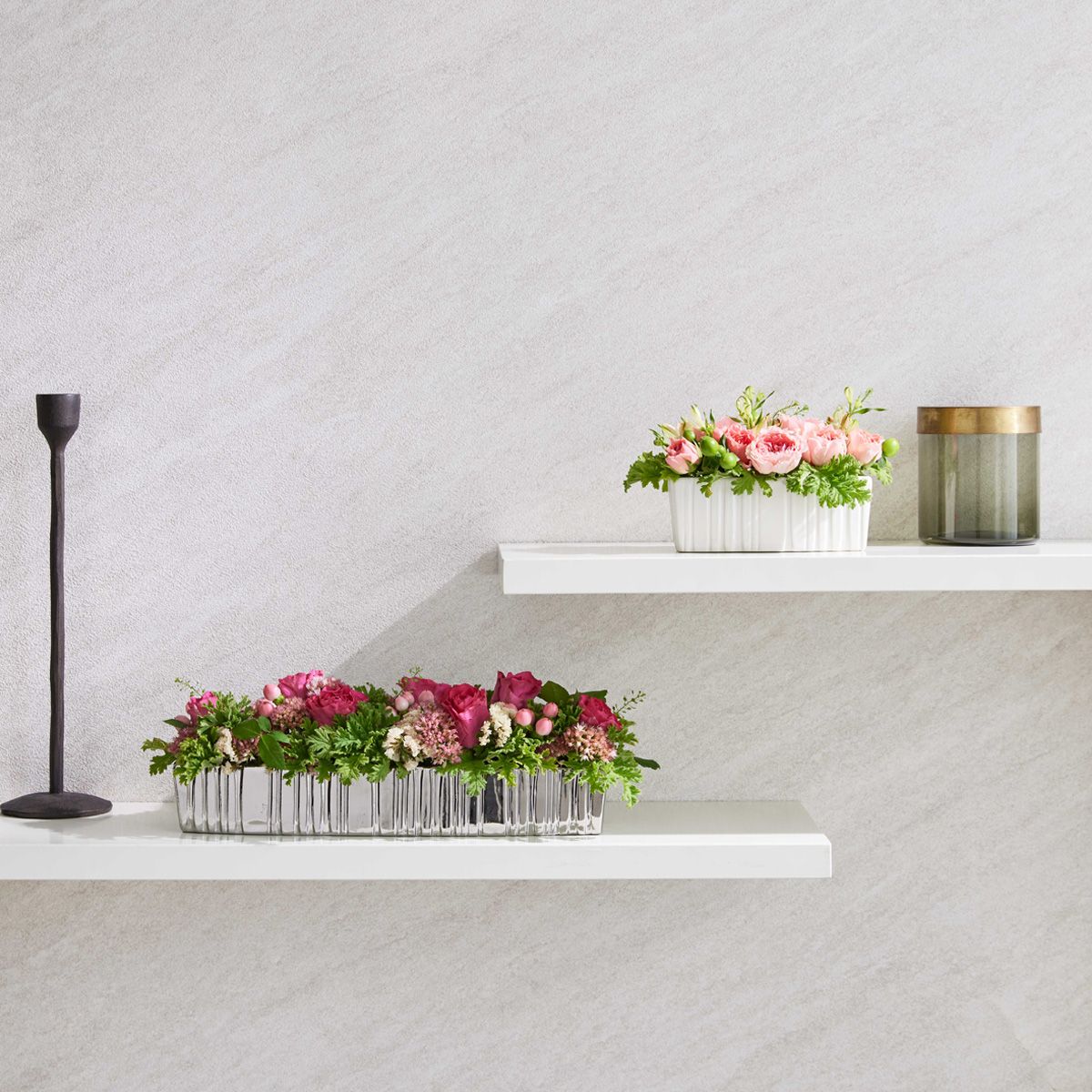 クレイ/Vertical rectangle14L5W5.5H WHITE/171-052-100 - 花材通販は
