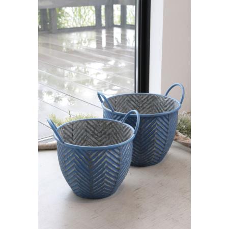 コベントガーデン/リーフ・ハンドルポット2点セット ブルー/BP-13