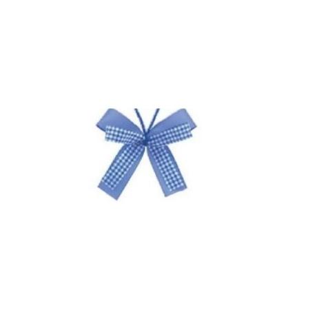 東京リボン/クイックタイダブルチェック #010マリンブルー 8CMX6CM/36-92720-10