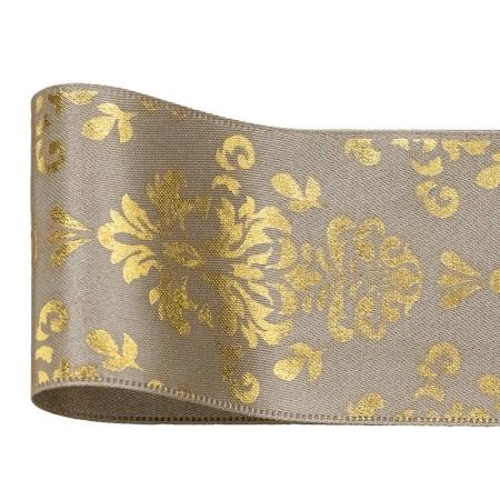 特価◎青山リボン/ロイヤルガーデンG  茶系  48×14 #035/551-35