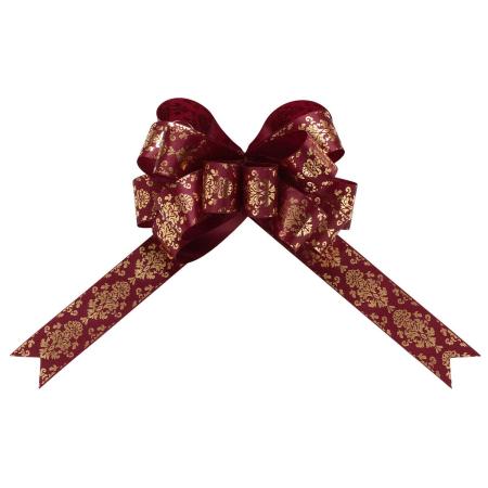青山リボン/ループボウロイヤルガーデン  黒・ワイン系  #017 48mm幅x10枚入/2354-17