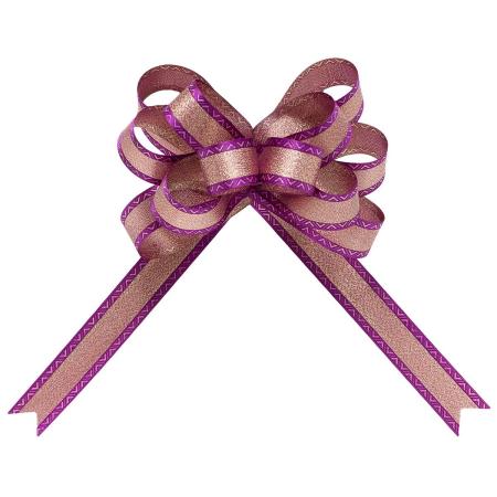 青山リボン/ループボウメタリックトリアノン2  淡い紫系  #040 30mm幅x10枚入/2484-40