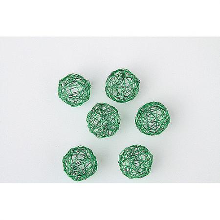 特価◎東花/ワイヤーボール 3cm 緑 6個/73784