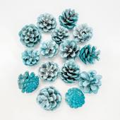 【ドライ】東花/松かさアソート 15コ ミルキーブルー/75771