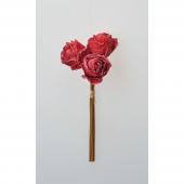 造花】アスカ/ローズバンチ(1束3本) #002A アンティークレッド/A-34407