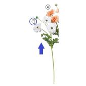 造花】アスカ/ラナンキュラス×3 つぼみ×1 ホワイト/A-34814-1 - 花材