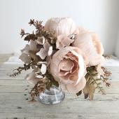 造花】アスカ/ミックスフラワーブーケ ホワイトベージュ/A-34913-1D