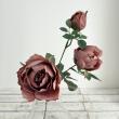 即日★【造花】アスカ/ローズ×2 つぼみ×1 ラストブラウン/A-35320-38B