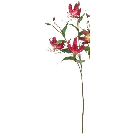 特価◎【造花】アスカ/グロリオサ×3 つぼみ×4 バーガンディ/A-35275-15