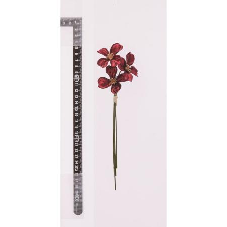 特価◎【造花】アスカ/ベルベットフラワーバンチ(1束3本) ワイン/A-35291-15A