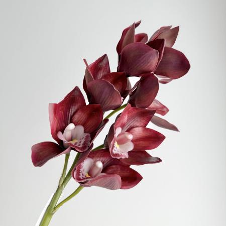 特価◎【造花】アスカ/premium collection シンビジューム×7 #015C バーガンディクリーム/AP03035-15C