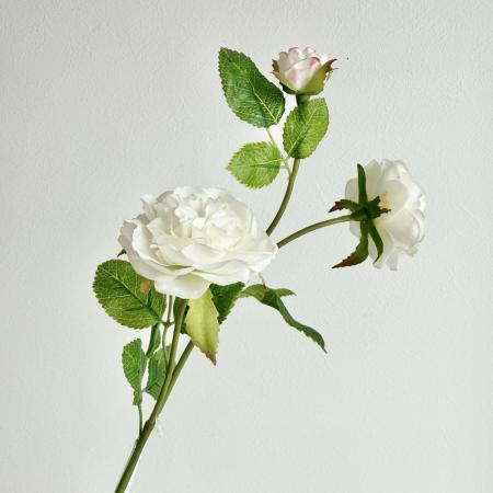 特価◎【造花】アスカ/premium collection ローズ×2 つぼみ×2 #001 ホワイト/AP03046-1