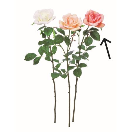 特価◎【造花】アスカ/ローズ×1 つぼみ×1 #014P サーモンピンク/A-35384-14P