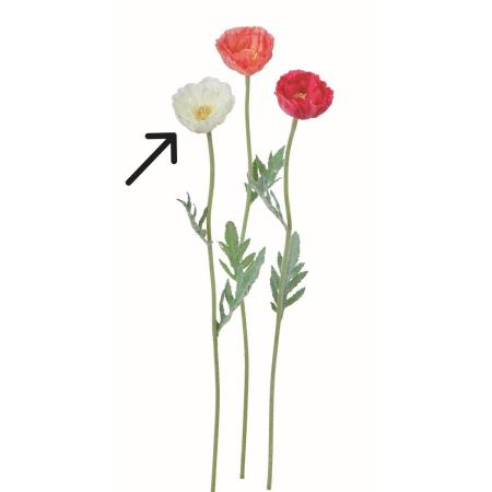 特価◎【造花】アスカ/ポピー #001 ホワイト/A-35371-1