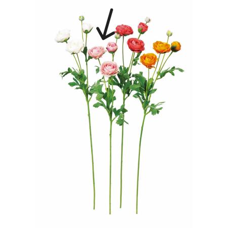 【造花】アスカ/ラナンキュラス×3 つぼみ×1 #003 ピンク/A-35372-3