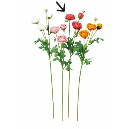 【造花】アスカ/ラナンキュラス×3 つぼみ×1 #013A コーラル/A-35372-13A