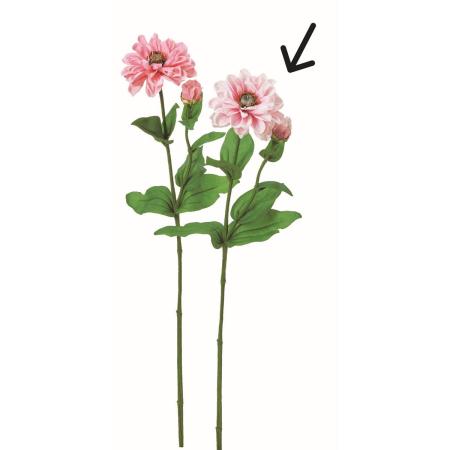 特価◎【造花】アスカ/ジニア×1 つぼみ×1 #013 ライトピンク/A-35422-13