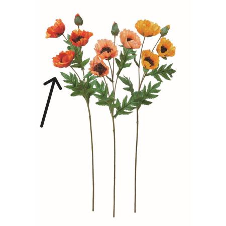 特価◎【造花】アスカ/ポピー×3 つぼみ×1 #030 オレンジ/A-35443-30