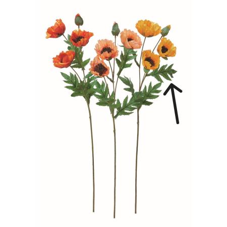 【造花】アスカ/ポピー×3 つぼみ×1 #040Y ゴールドイエロー/A-35443-40Y