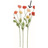 【造花】アスカ/ポピー×3 つぼみ×1 #020K ソフトイエローピンク/A-35455-20K