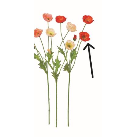 【造花】アスカ/ポピー×3 つぼみ×1 #030F フレームオレンジ/A-35455-30F