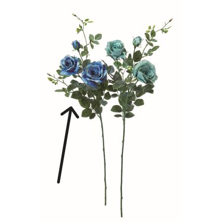 【造花】アスカ/ブレンダローズ×2 つぼみ×1 #037B ブルーグレイ/A-35449-37B