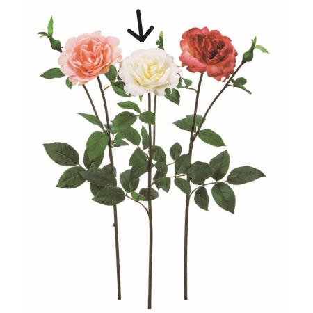 【造花】アスカ/ローズ×1 つぼみ×1 #011 クリームホワイト/A-35462-11