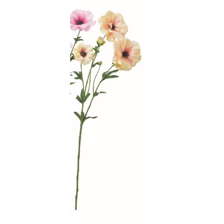 【造花】アスカ/ラナンキュラス×3 つぼみ×1 #020K ソフトイエローピンク/A-35465-20K