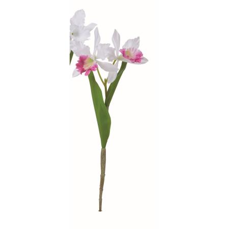 【造花】アスカ/カトレア×2 #045W ホワイトオーキッド/A-35529-45W