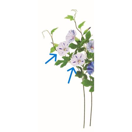 【造花】アスカ/アサガオ×2 つぼみ×1 #001E ホワイトエッグプラント/A-35345-1E