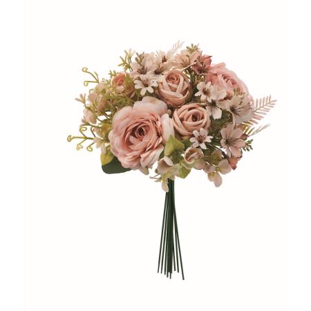 【造花】アスカ/ミックスフラワーブーケ #003A アンティークピンク/A-35546-3A