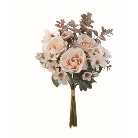 【造花】アスカ/ミックスフラワーブーケ #008A ソフトベージュ/A-35547-8A