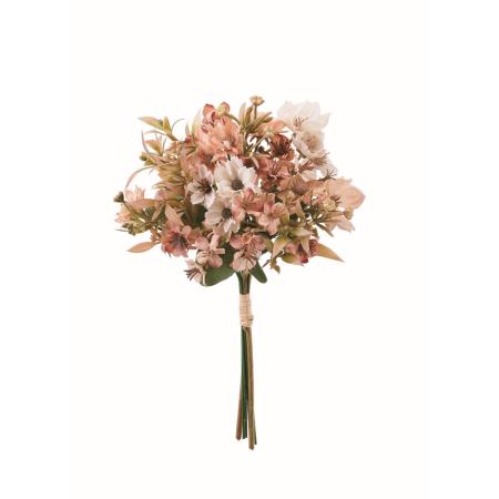 特価◎【造花】アスカ/ミックスフラワーバンチ ピンクベージュ/A-35652-3H